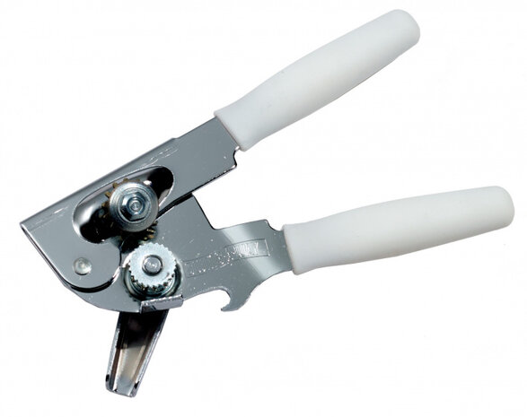 blikopener Comfort Grip Portable 18 cm RVS wit