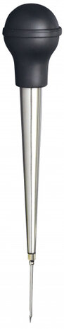 marinadespuit 29 cm RVS zwart/zilver