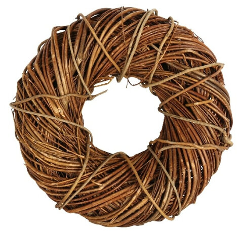 kerstkrans Kastor 30 x 10 cm ratan bruin