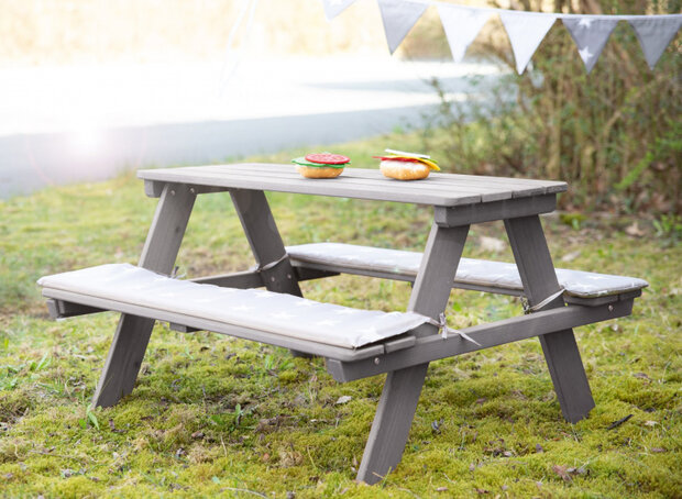picknicktafel Outdoor+ junior 84,5 x 89 x 50 cm grijs
