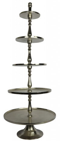 etag&egrave;re Lucy 64 x 163 cm staal/nikkel zilver