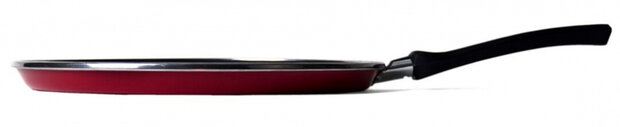 grillpan 28 cm anti-aanbak staal rood/zwart