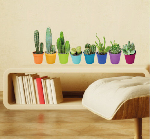 muursticker Cactus 50 x 70 cm vinyl groen