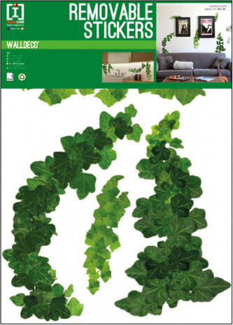 muursticker Ivy 50 x 70 cm vinyl lichtgroen/bosgroen