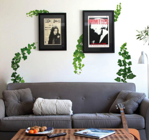 muursticker Ivy 50 x 70 cm vinyl lichtgroen/bosgroen