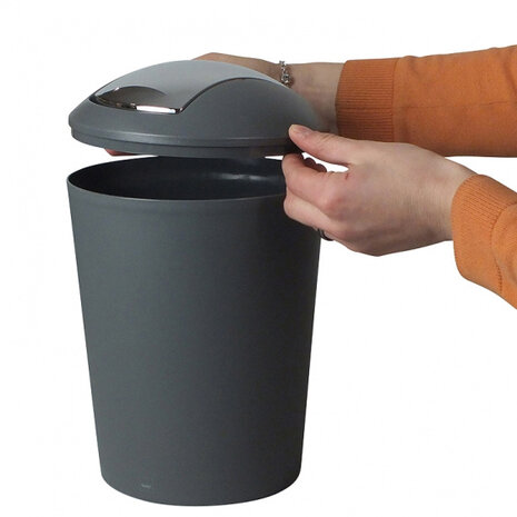 afvalemmer Marta 5 liter 29 x 19 cm grijs