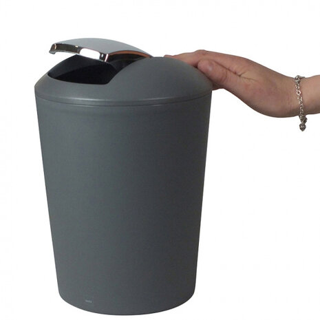 afvalemmer Marta 5 liter 29 x 19 cm grijs