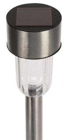 tuinlamp Solar LED 36,5 x 4,7 cm RVS zilver