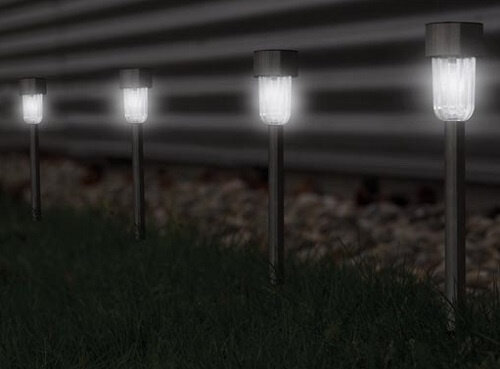 tuinlamp Solar LED 36,5 x 4,7 cm RVS zilver