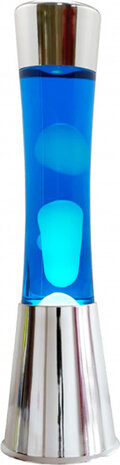 lavalamp 40 cm 25W glas/aluminium zilver/blauw