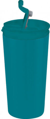 thermosbeker dubbelwandig 350 ml RVS turquoise