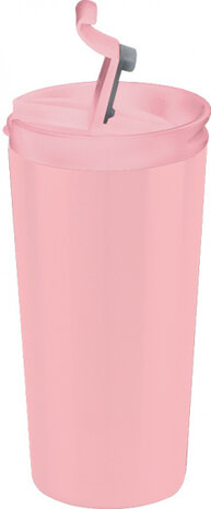 thermosbeker dubbelwandig 350 ml RVS roze