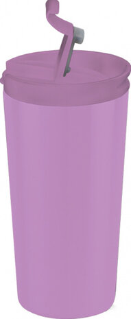 thermosbeker dubbelwandig 350 ml RVS paars