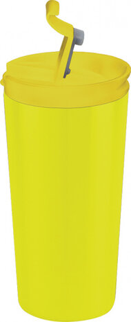 thermosbeker dubbelwandig 350 ml RVS geel