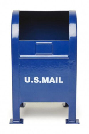 pennenhouder US Mail 8,6 x 13,2 cm staal blauw