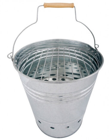 houtskoolbarbecue emmer 30,5 x 35 x 34 cm zilver