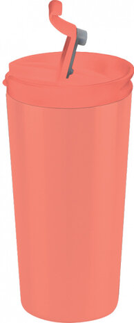 thermosbeker dubbelwandig 350 ml RVS koraalrood