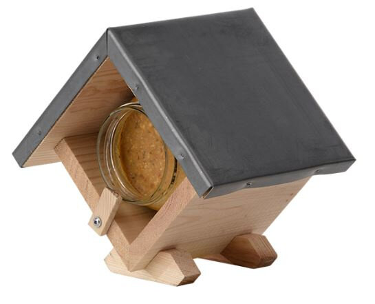 vogelhuisje Pindakaas 17,9 cm hout/zink bruin