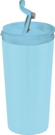 thermosbeker dubbelwandig 350 ml RVS lichtblauw