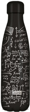 thermosfles Mathematic 500 ml RVS zwart/wit