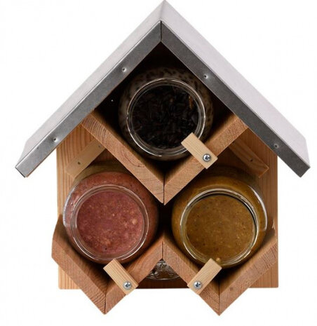 vogelhuisje Pindakaas Triple 24,7 cm hout bruin