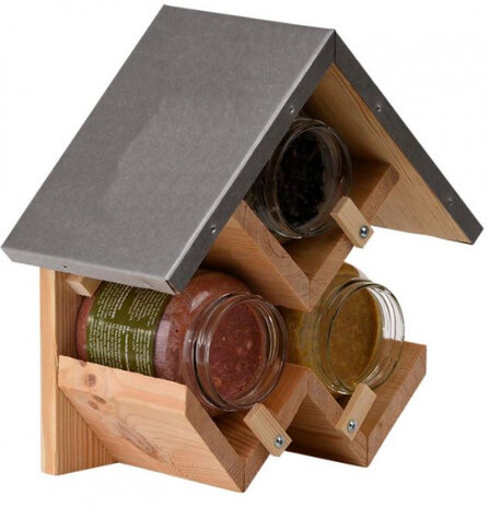 vogelhuisje Pindakaas Triple 24,7 cm hout bruin