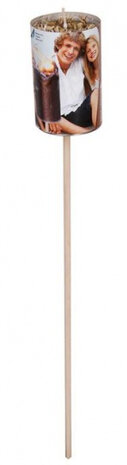 strofakkel 8,3 x 82 cm stro/wax/hout naturel