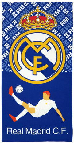strandlaken Real Madrid 70 x 140 cm blauw microvezel