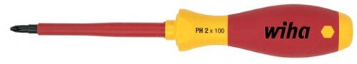 schroevendraaier Phillips elektra PH0x60 mm staal rood
