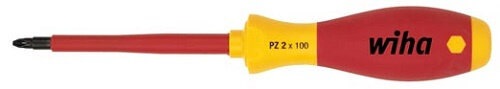 schroevendraaier Pozidriv elektra PZ1x80 mm staal rood