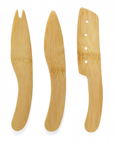 kaasplankenset Cut&amp;Serve 20 x 30 cm bamboe naturel 4-delig