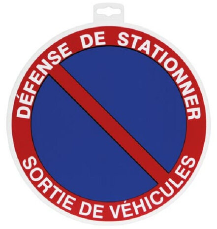 bord Pri&egrave;re de ne pas stationner 30 cm rood/blauw