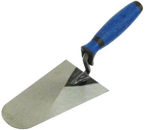 tegeltroffel afgerond 16 x 8,6 cm RVS zilver