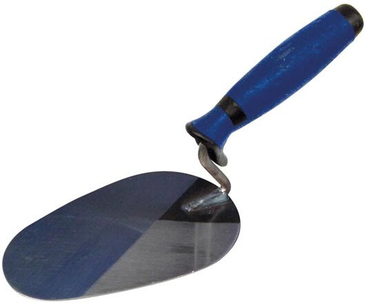 troffel Eco 18 x 12 cm staal zilver/blauw