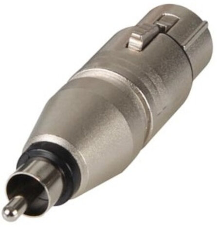 connector 3-pin XLR/RCA mannelijk 7,3 cm staal zilver