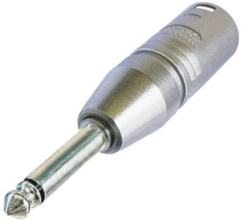 connector XLR man/mono 1/4&quot; Jack 8,3 cm staal zilver