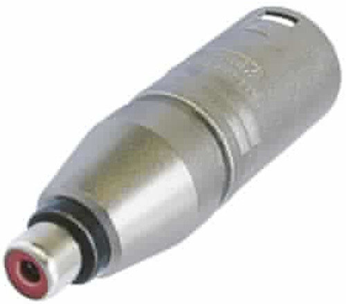 connector XLR man/RCA vrouwelijk 6,2 cm staal zilver