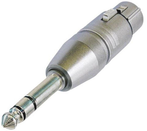 connector 3-pin XLR/mono 1/4&quot; Jack 8,6 cm staal zilver