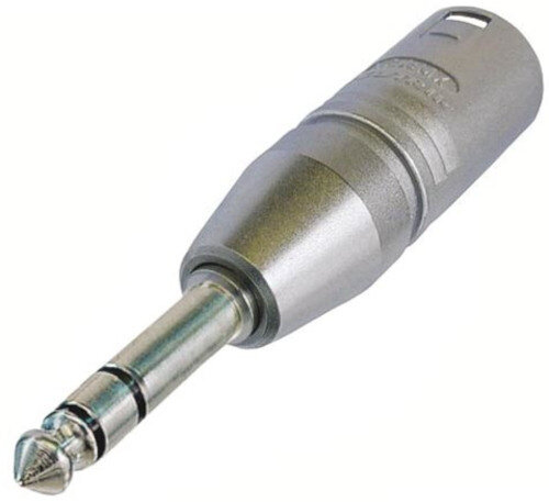 connector XLR 3-pin man/1/4&quot; Jack 8,5 cm staal zilver