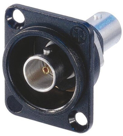 chassisdeel BNC type D 3,4 x 3 cm messing zwart