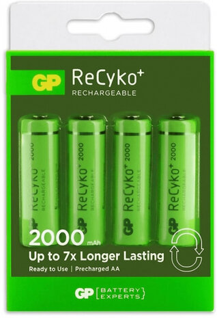 oplaadbare AA-batterijen ReCyko+ groen 4 stuks