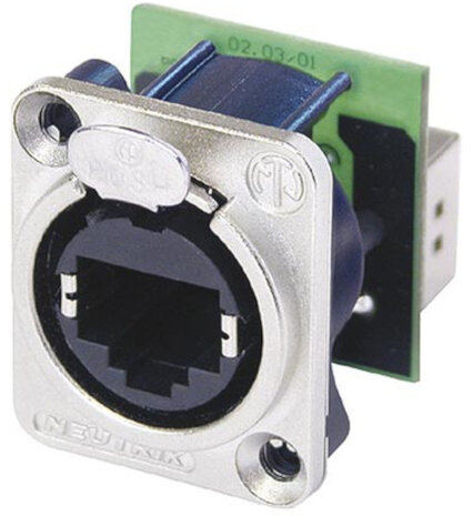 chassisdeel Ethercon 16,5 x 10 cm staal zilver/zwart