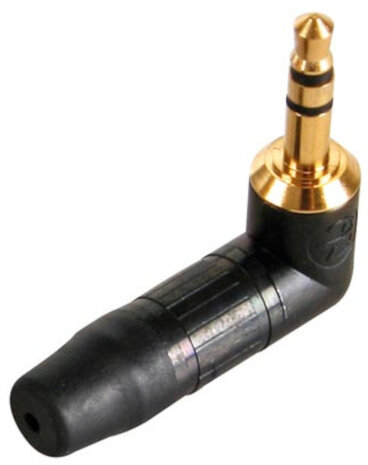 audioplug haaks 3-polig 3,5 mm Jack staal zwart/goud