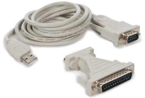 kabel USB/serieel 1 meter rubber wit