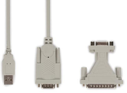 kabel USB/serieel 1 meter rubber wit