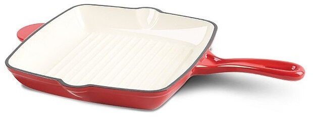 grillpan Seria 26 x 26 cm gietijzer rood/wit