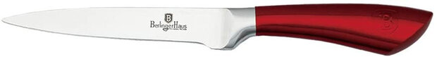 dinermes Burgundy 12,5 cm RVS zilver/rood