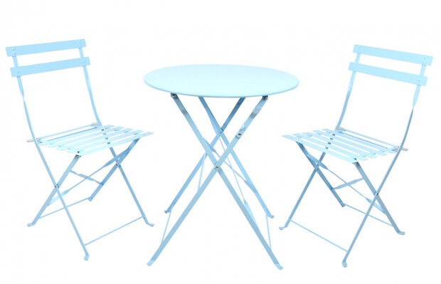 bistroset 70,2 x 59,8 cm staal blauw 3-delig
