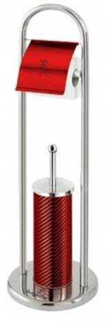 toiletborstel Burgundy 80 cm RVS zilver/rood