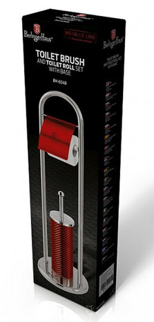 toiletborstel Burgundy 80 cm RVS zilver/rood